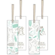 箔押し栞(しおり) 【ROKKAKU】 Cat Art Collectionシリーズ 「fish」 2枚入 R0072501