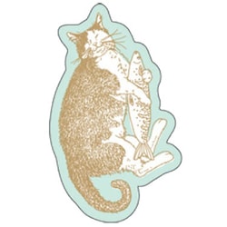 箔押しステッカー 【ROKKAKU】 Cat Art Collectionシリーズ 「happiness」 1枚入 R0092501