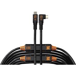 テザープロ オプティマ 10G USB-C ケーブル ライトアングル（9.4m） ブラック データ転送専用ケーブル CUC31RTG2-BLK