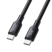 USB Type-Cケーブル 2m PD240W CtoC シリコンケーブル USB2.0 シリコンタイ付き ブラック KU-CCPES20BK