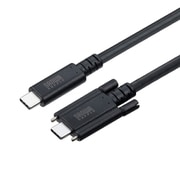 USB Type-Cケーブル デュアルスクリューロック 1m PD240W対応 USB4 20Gbps 金メッキピン DisplayPort Alternate Mode対応 ブラック KU-20GCCPEDSL10