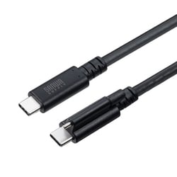 USB Type-Cケーブル シングルスクリューロック 1m PD240W対応 USB4 20Gbps 金メッキピン DisplayPort Alternate Mode対応 ブラック KU-20GCCPESSL10
