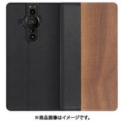 Xperia PRO-I用ケース 天然木仕様の本革スマホケース スタンド機能 カードポケット付き 胡桃 WORK08XP-KU-SXPPROI