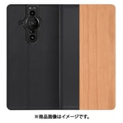 Xperia PRO-I用ケース 天然木仕様の本革スマホケース スタンド機能 カードポケット付き 桜 WORK08XP-SA-SXPPROI