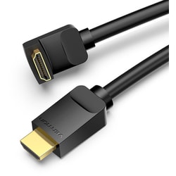 HDMIケーブル L字 直角 270度 HDMI2.0 4K/60Hz 1.5m ブラック AA-0119