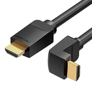 HDMIケーブル L字 直角 90度 HDMI2.0 4K/60Hz 2m ブラック AA-0157