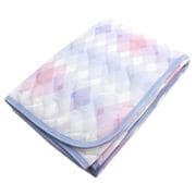 SP151031-76 [敷パッド ニットワッフル さらっと ベタつきにくい ワッフル生地 洗える ダイヤ柄 シングル 約100×205cm パステルブルー]