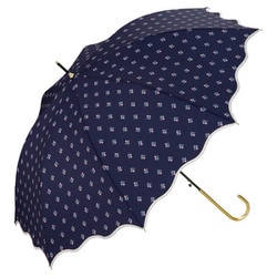 長傘 日傘 晴雨兼用 なみなみタイニーフラワー 58cm ジャンプ式 UVカット 紫外線防止効果 ネイビー 4774-05-001NV