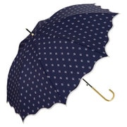 長傘 日傘 晴雨兼用 なみなみタイニーフラワー 58cm ジャンプ式 UVカット 紫外線防止効果 ネイビー 4774-05-001NV