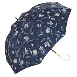 長傘 日傘 晴雨兼用 フローティングチューリップ 58cm ジャンプ式 UVカット 紫外線防止効果 ネイビー 6703-05-001NV
