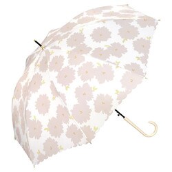 長傘 日傘 晴雨兼用 フルール 58cm ジャンプ式 UVカット 紫外線防止効果 オフ（オフホワイト） 7939-05-001OF