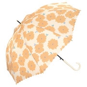 長傘 日傘 晴雨兼用 フルール 58cm ジャンプ式 UVカット 紫外線防止効果 オレンジ 7939-05-001OR