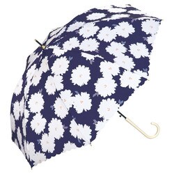 長傘 日傘 晴雨兼用 フルール 58cm ジャンプ式 UVカット 紫外線防止効果 ネイビー 7939-05-001NV