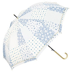 長傘 日傘 晴雨兼用 フローラルパッチワーク 58cm ジャンプ式 UVカット 紫外線防止効果 オフ（オフホワイト） 8065-05-001OF