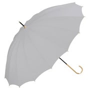 長傘 日傘 晴雨兼用 16本骨ソリッド 55cm 手開き式 UVカット 紫外線防止効果 グレー 8774-04-001GY