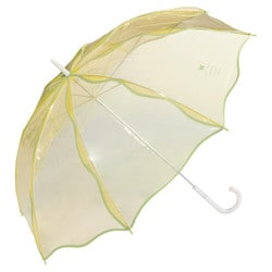 長傘 ビニール傘 ウェービーアンブレラ 60cm 手開き式 イエロー PT-071-001YE