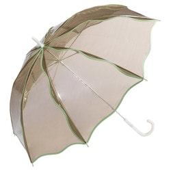 長傘 ビニール傘 ウェービーアンブレラ 60cm 手開き式 ブラウン PT-071-001BR