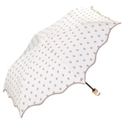 折りたたみ傘 日傘 晴雨兼用 なみなみタイニーフラワー ミニ 50cm 手開き式 UVカット 紫外線防止効果 オフ(オフホワイト) 4774-015-002OF