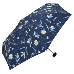 折りたたみ傘 日傘 晴雨兼用 フローティングチューリップ ミニ 50cm 手開き式 UVカット 紫外線防止効果 ネイビー 6703-175-002NV
