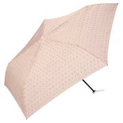 折りたたみ傘 日傘 晴雨兼用 チェックドット ミニ 55cm 手開き式 UVカット 紫外線防止効果 ベージュ AL02-038-002BE