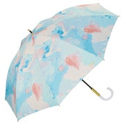 長傘 日傘 晴雨兼用 遮光 パステルペイント 50cm 手開き式 完全UVカット ブルー 81-11497-101BL