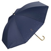 長傘 日傘 晴雨兼用 遮光 グリッターハート 55cm 手開き式 遮光率100% UVカット率100% ネイビー 81-13438-101NV