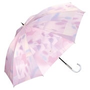 長傘 日傘 晴雨兼用 遮光 ブラーチューリップ 50cm 手開き式 遮光率100% UVカット率100% ピンク 81-19779-101PK