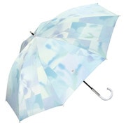 長傘 日傘 晴雨兼用 遮光 ブラーチューリップ 50cm 手開き式 遮光率100% UVカット率100% ブルー 81-19779-101BL