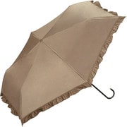 折りたたみ傘 日傘 晴雨兼用 遮光 クラシックフリル ミニ 50cm 手開き式 完全UVカット ブラウン 801-11820-102BR