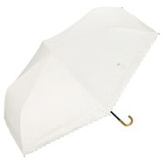 折りたたみ傘 日傘 晴雨兼用 遮光 グリッターハート ミニ 55cm 手開き式 遮光率100% UVカット率100% オフ(オフホワイト) 801-13438-102OF