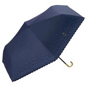 折りたたみ傘 日傘 晴雨兼用 遮光 グリッターハート ミニ 55cm 手開き式 遮光率100% UVカット率100% ネイビー 801-13438-102NV