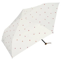 日傘 折りたたみ傘 婦人用 晴雨兼用 遮光 軽量 プチフルーツ ミニ 50cm 手開き式 一級遮光 UVカット率99.9％ 遮熱効果 UPF50＋ はっ水加工 オフ（オフホワイト） 801-16457-102OF