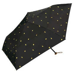 日傘 折りたたみ傘 婦人用 晴雨兼用 遮光 軽量 プチフルーツ ミニ 50cm 手開き式 一級遮光 UVカット率99.9% 遮熱効果 UPF50+ はっ水加工 ブラック 801-16457-102BK