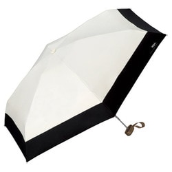日傘 折りたたみ傘 晴雨兼用 遮光 切り継ぎ tiny（タイニー） 47cm 手開き式 一級遮光 UVカット率100％ 5段骨 遮熱効果 内側黒コーティング加工 UPF50＋ はっ水加工 オフ（オフホワイト）×ブラック 801-16702-102OF×BK