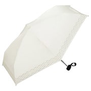 折りたたみ傘 日傘 晴雨兼用 遮光 リムカッティングハート ミニ 50cm 手開き式 遮光率100% UVカット率100% オフ(オフホワイト) 801-18524-102OF