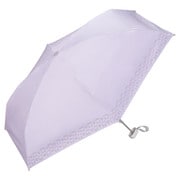 折りたたみ傘 日傘 晴雨兼用 遮光 リムカッティングハート ミニ 50cm 手開き式 遮光率100% UVカット率100% ラベンダー 801-18524-102LV