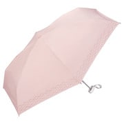 折りたたみ傘 日傘 晴雨兼用 遮光 リムカッティングハート ミニ 50cm 手開き式 遮光率100% UVカット率100% ピンク 801-18524-102PK