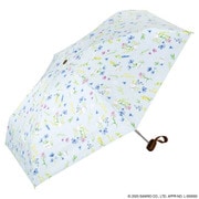 折りたたみ傘 日傘 晴雨兼用 サンリオキャラクターズ 遮光 水彩フラワー ミニ 50cm 手開き式 遮光率100% UVカット率100% サックス(シナモロール) 801-SA24-102SX