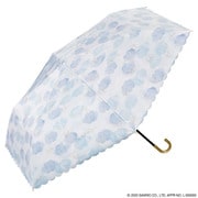 折りたたみ傘 日傘 晴雨兼用 サンリオキャラクターズ 遮光 水彩モチーフ ミニ 49cm 手開き式 遮光率100% UVカット率100% ブルー(シナモロール) 801-SA25-102BL