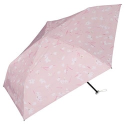 日傘 折りたたみ傘 婦人用 晴雨兼用 plantica×Wpc. 遮光軽量 フラワープリント ミニ 50cm 手開き式 一級遮光 UVカット率100％ 遮熱効果 UPF50＋ はっ水加工 ピンク PLP002-045-102