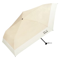 日傘 折りたたみ傘 晴雨兼用 IZA（イーザ） LIGHT&SLIM（ライト&スリム） 55cm 手開き式 一級遮光 UVカット率100％ 遮熱効果 UPF50＋ カラビナ付き ベージュ×オフ（オフホワイト） ZA007-953-102