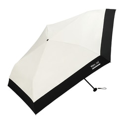 日傘 折りたたみ傘 晴雨兼用 IZA（イーザ） LIGHT&SLIM（ライト&スリム） 55cm 手開き式 一級遮光 UVカット率100％ 遮熱効果 UPF50＋ カラビナ付き オフ（オフホワイト）×ブラック ZA007-972-102