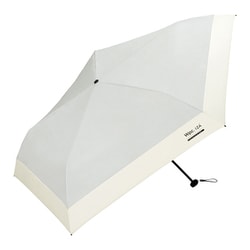 日傘 折りたたみ傘 晴雨兼用 IZA（イーザ） LIGHT&SLIM（ライト&スリム） 55cm 手開き式 一級遮光 UVカット率100％ 遮熱効果 UPF50＋ カラビナ付き ライトグレー×オフ（オフホワイト） ZA007-979-102