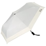 折りたたみ傘 日傘 晴雨兼用 IZA(イーザ) 【Automatic & Safe】 54cm 自動開閉式 オートマティック&セーフ 遮光率100% UVカット率100% ライトグレー×オフ(オフホワイト) ZA021-001-102LGY×OF