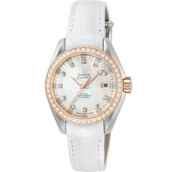 オメガ Seamaster Aqua Terra 150M コーアクシャル クロノメーター レディース アリゲーターベルト 並行輸入品 5年保証 231.28.30.20.55.001