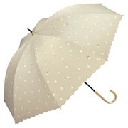 長傘 日傘 晴雨兼用 遮光 ゴールドラインマーガレット 55cm 手開き式 完全UVカット ベージュ 81-11485-101BE