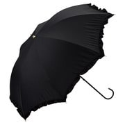 長傘 日傘 晴雨兼用 遮光 クラシックフリル 50cm 手開き式 完全UVカット ブラック 81-11820-101BK