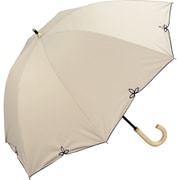 長傘 日傘 晴雨兼用 遮光 ドームワイドスカラップ 55cm 手開き式 遮光率100% UVカット率100% ベージュ 81-12382-101BE