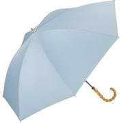 長傘 日傘 晴雨兼用 遮光 インサイドカラー 50cm 手開き式 完全UVカット サックス 81-12973-101SX
