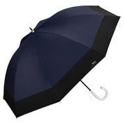長傘 日傘 晴雨兼用 遮光 切り継ぎロング 55cm 手開き式 遮光率100% UVカット率100% ネイビー 81-13439-101NV